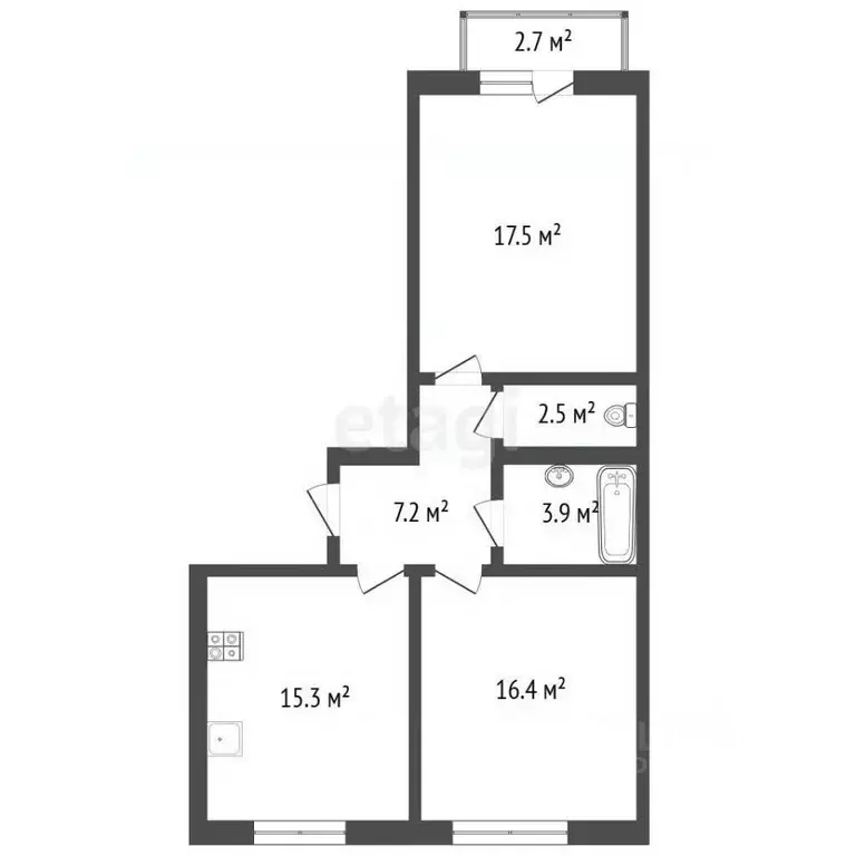 2-к кв. Ярославская область, Тутаев Советская ул., 7Бк2 (62.8 м) - Фото 2