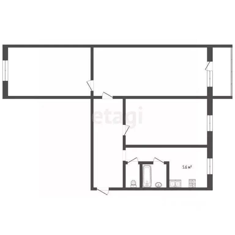 3-к кв. Орловская область, Орел ул. Фомина, 12 (58.0 м) - Фото 2