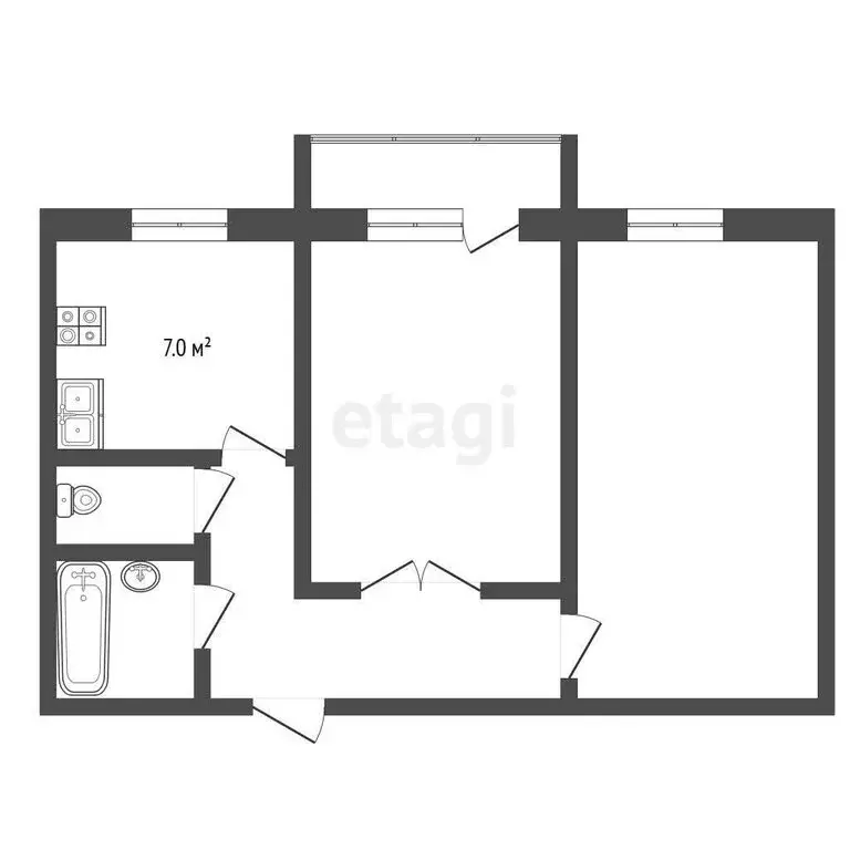 2-комнатная квартира: Челябинск, Липецкая улица, 16А (47.3 м) - Фото 1