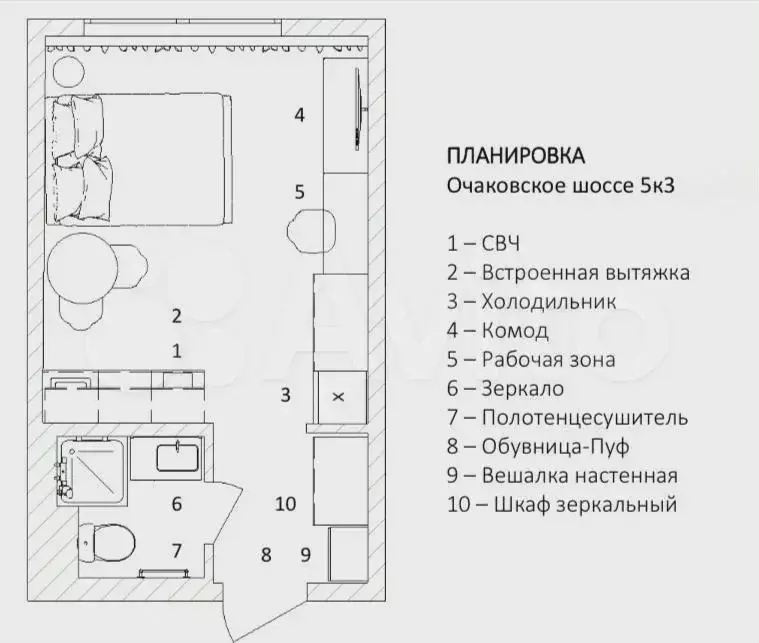 Квартира-студия, 21,8 м, 21/33 эт. - Фото 0