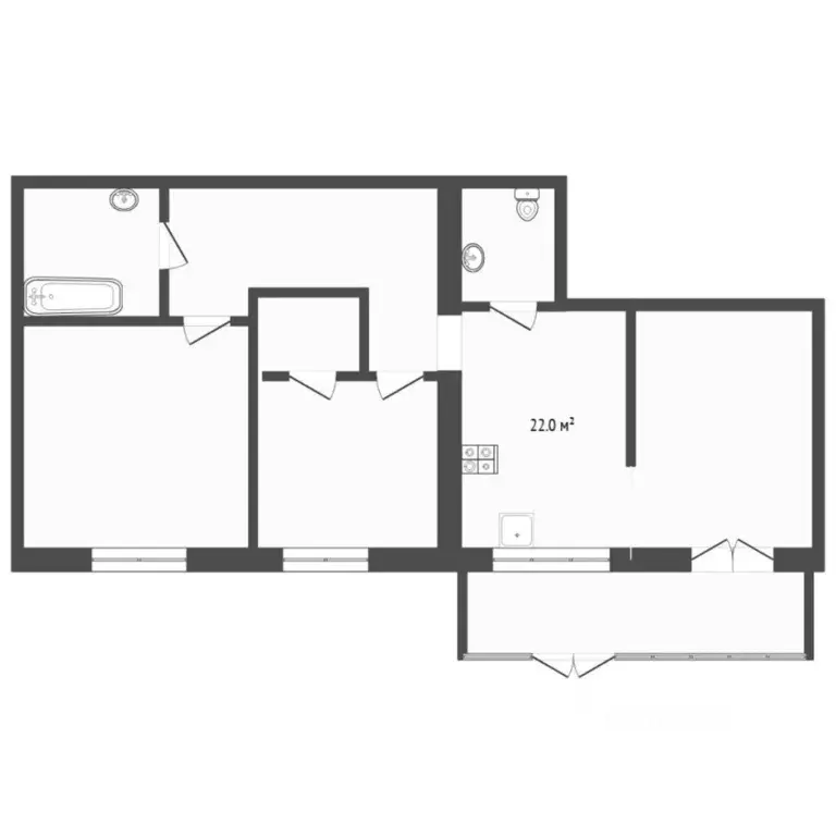 2-к кв. Тюменская область, Тюмень ул. Тимофея Кармацкого, 5к2 (70.0 м) - Фото 2