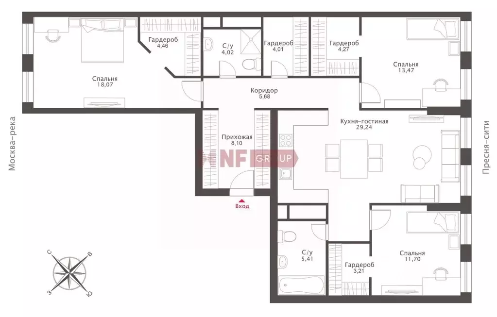 4-к кв. Москва Шмитовский проезд, 39к8 (113.0 м) - Фото 2
