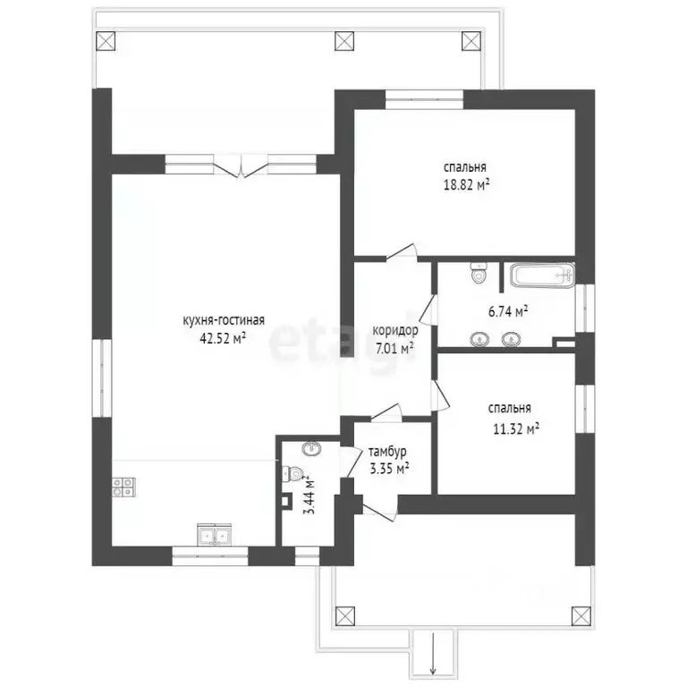 Дом в Астраханская область, Приволжский район, Биография кп ул. ... - Фото 2