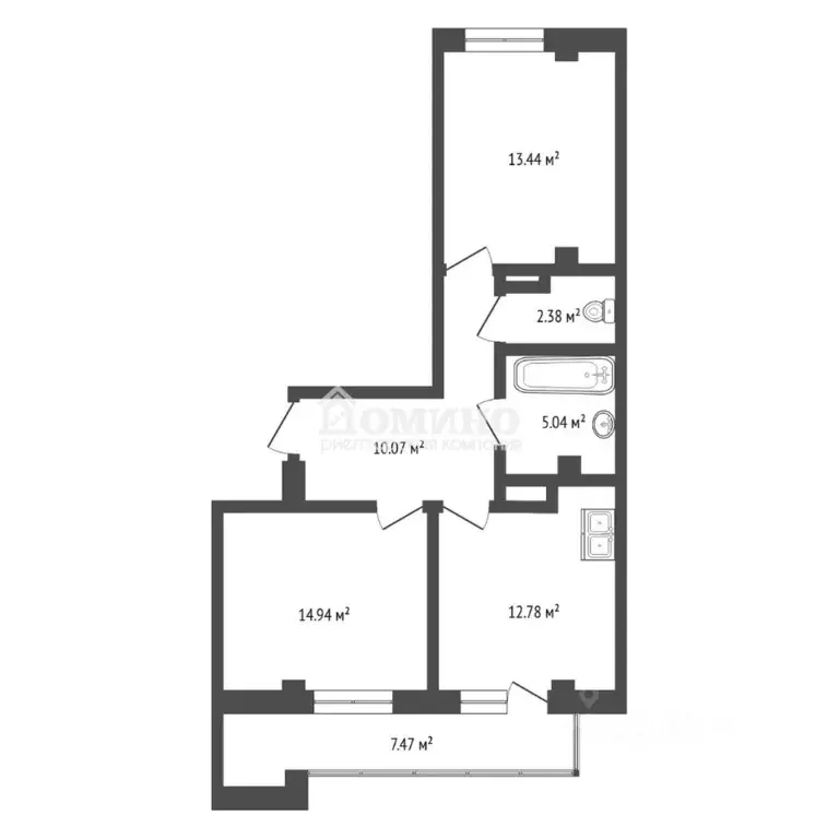 2-к кв. Тюменская область, Тюменский муниципальный округ, д. Патрушева ... - Фото 2