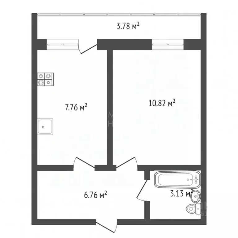 1-к кв. Тюменская область, Тюмень бул. Бориса Щербины, 16 (29.0 м) - Фото 1