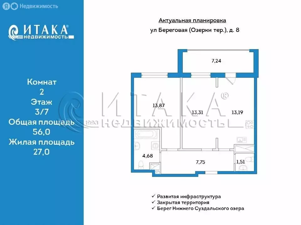 2-комнатная квартира: Санкт-Петербург, территория Лахта, Береговая ... - Фото 0