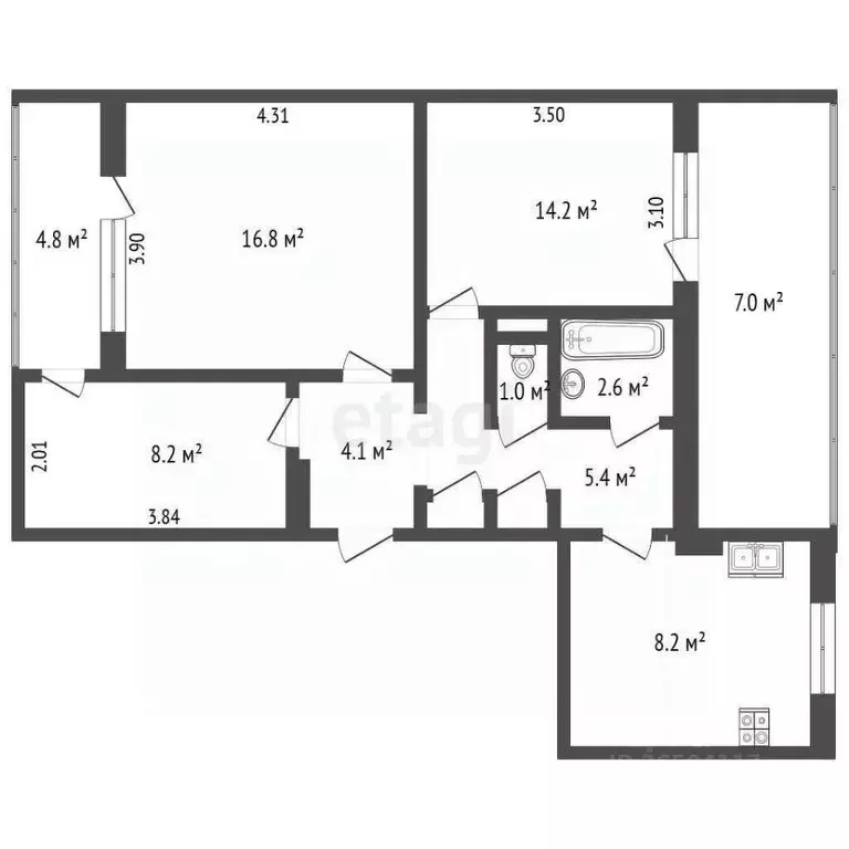 3-к кв. Севастополь Севастопольская зона ЮБК кв-л, 20А (143.9 м) - Фото 2