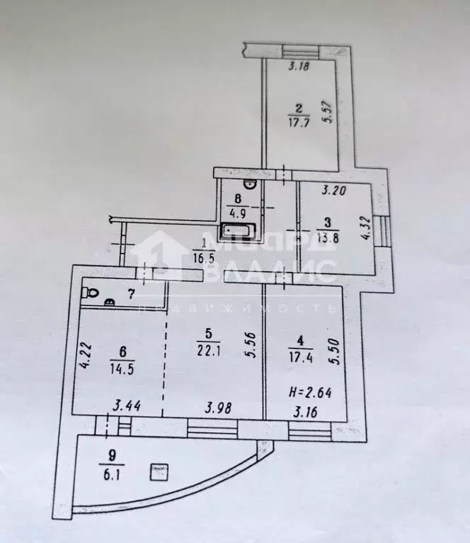 4-к кв. Омская область, Омск ул. Сазонова, 64 (117.7 м) - Фото 1