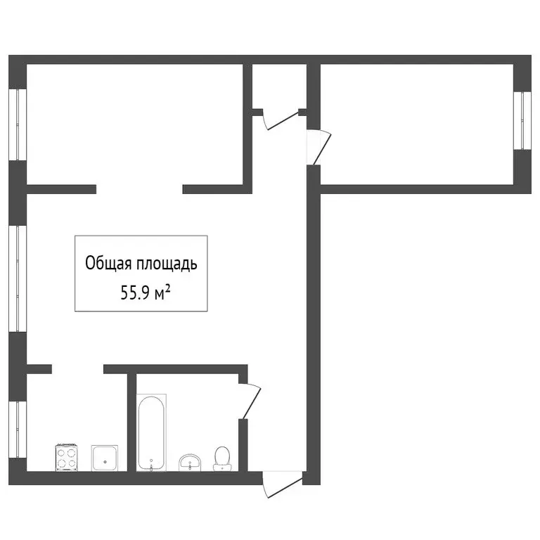 3-комнатная квартира: Новосибирск, улица Плахотного, 29 (56.3 м) - Фото 0