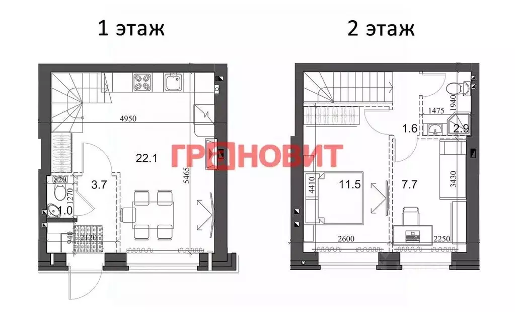 Квартира, 2 комнаты, 48 м - Фото 0