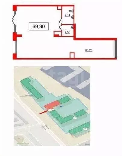 Помещение свободного назначения в Санкт-Петербург Кубинская ул., 76к1 ... - Фото 1