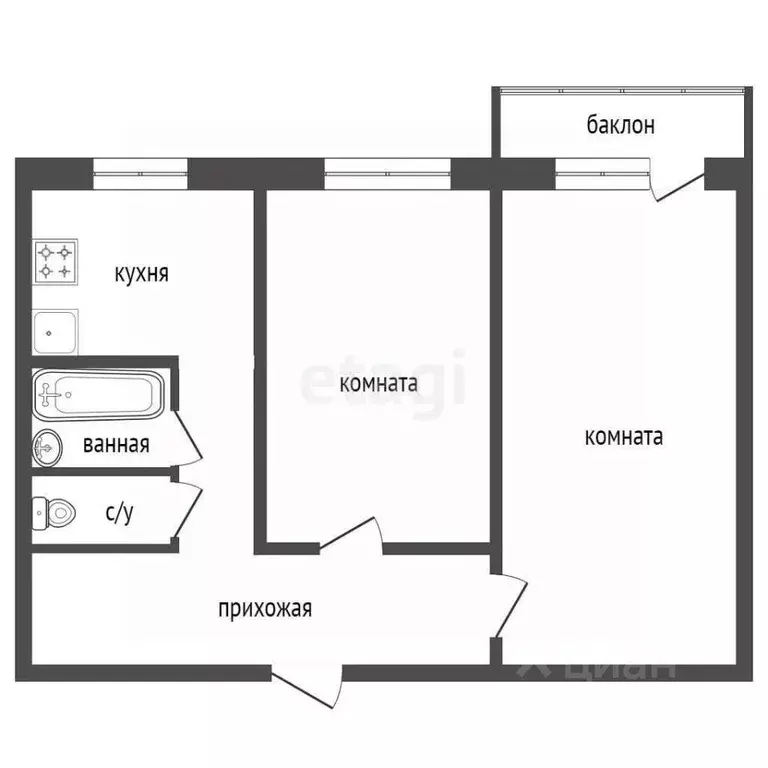 2-к кв. Красноярский край, Красноярск Энергетики мкр, ул. Львовская, ... - Фото 1