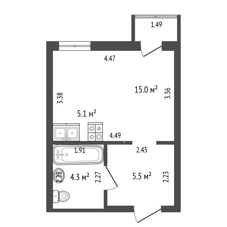 Квартира-студия: Ижевск, Постольская улица, 17Ак1 (24.9 м) - Фото 1