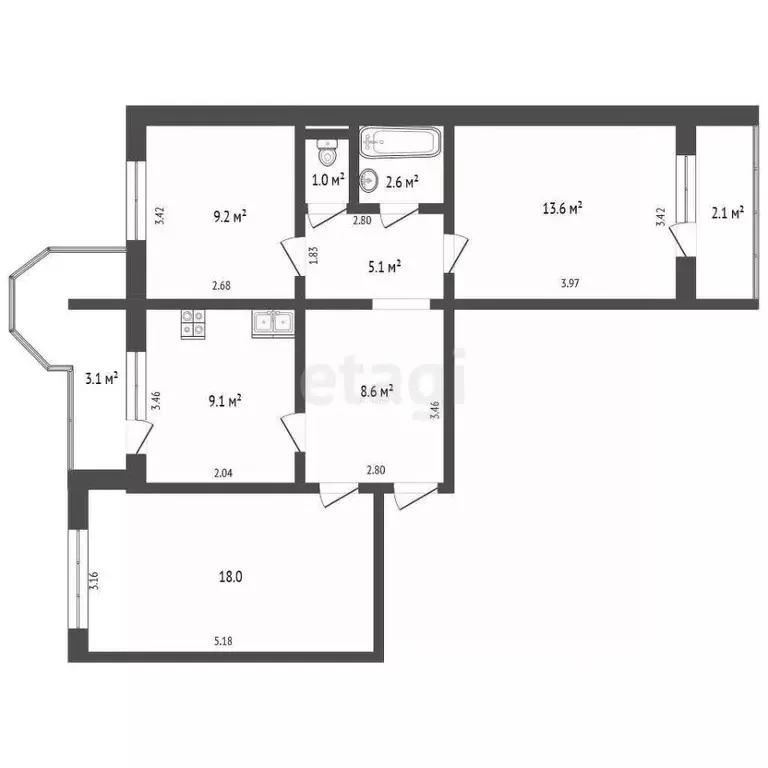 3-к кв. Самарская область, Самара Техническая ул., 1А (69.0 м) - Фото 2