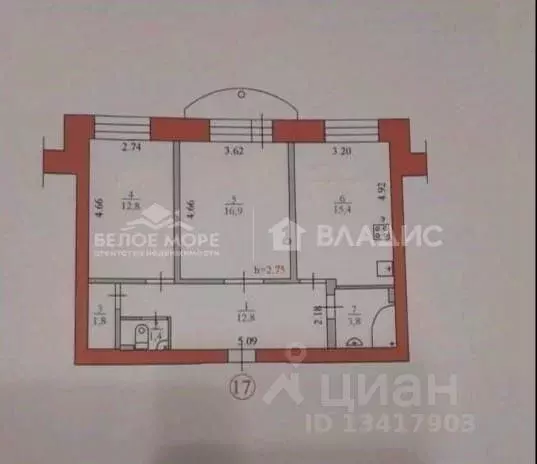 2-к кв. Архангельская область, Архангельск Минская ул., 4 (70.0 м) - Фото 1