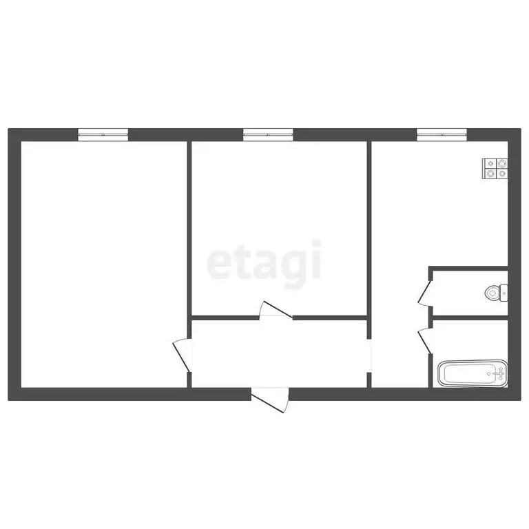 2-комнатная квартира: Троицк, 5-й микрорайон, 8 (48.5 м) - Фото 1