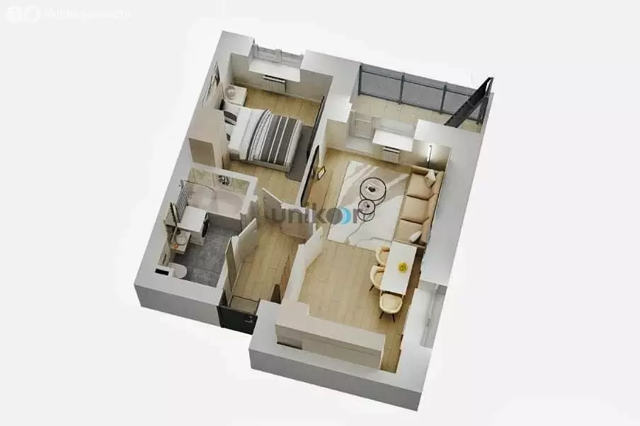 2-комнатная квартира: Уфа, улица Академика Сулейманова (35.2 м) - Фото 0