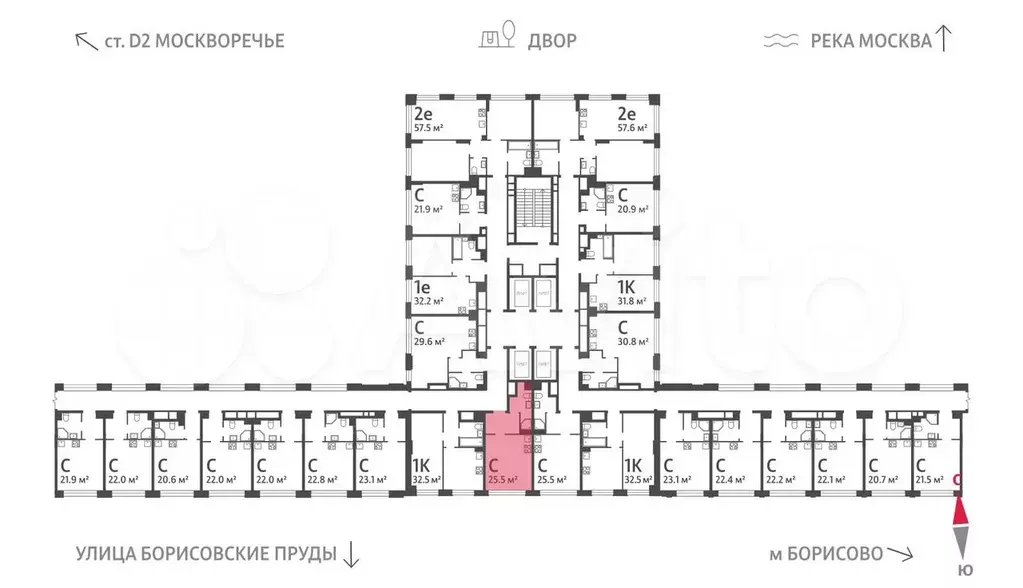 Квартира-студия, 25,5 м, 3/30 эт. - Фото 1