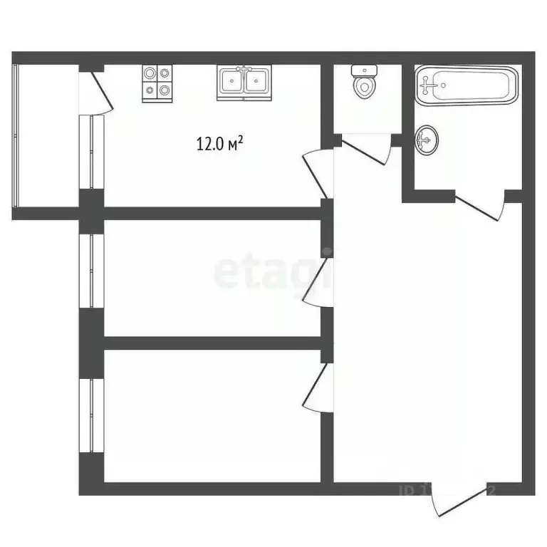 2-к кв. Вологодская область, Вологда Дальняя ул., 20г (59.6 м) - Фото 1