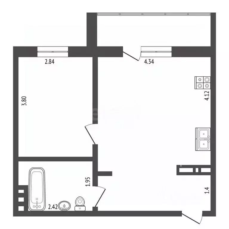 1-к кв. Челябинская область, Челябинский городской округ, пос. ... - Фото 1