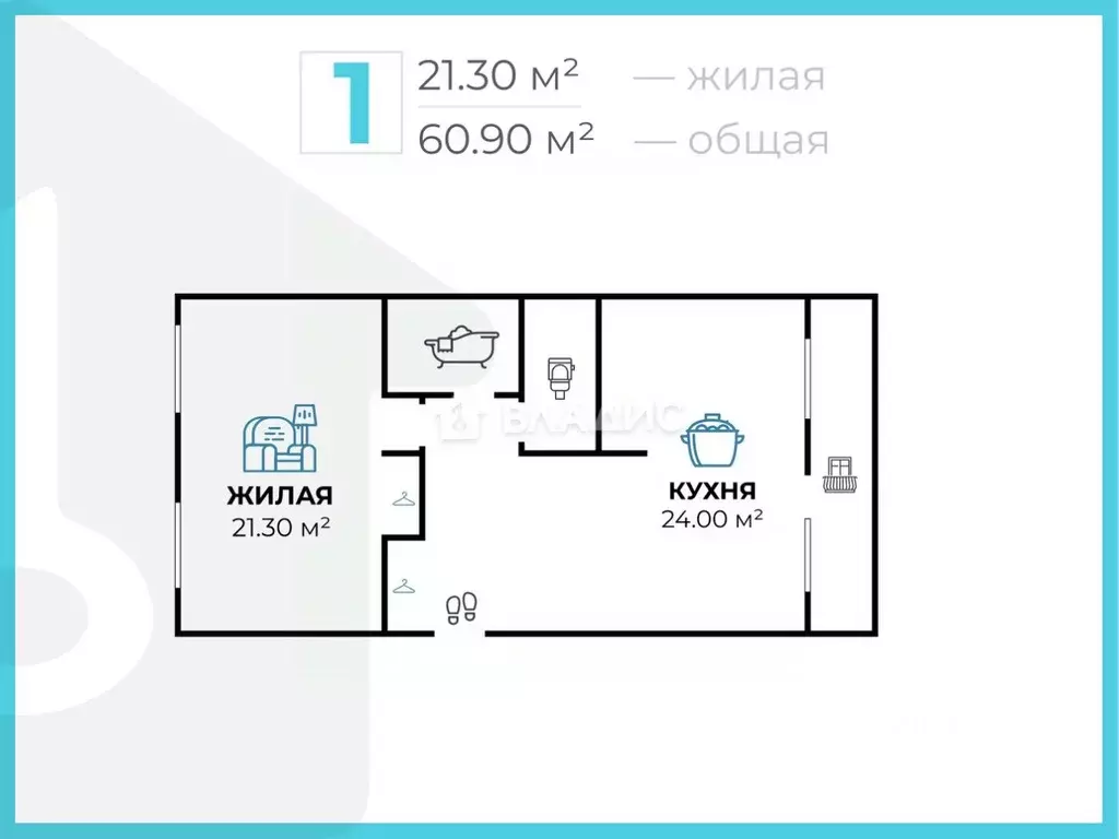 1-к кв. Волгоградская область, Волгоград ул. 51-й Гвардейской Дивизии, ... - Фото 2