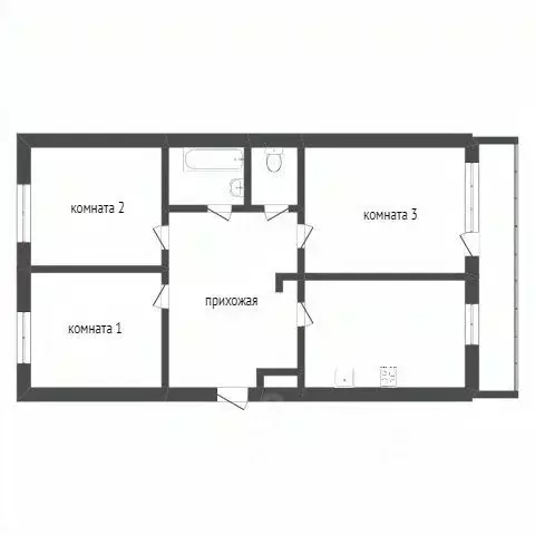 3-к кв. Карелия, Олонецкий район, д. Коткозеро Олонецкая ул., 25 (71.0 ... - Фото 1