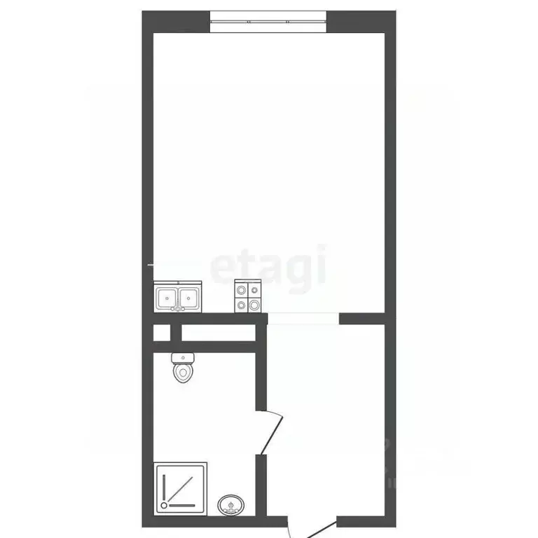 Студия Тюменская область, Тюмень ул. Алматинская, 6 (18.9 м) - Фото 2