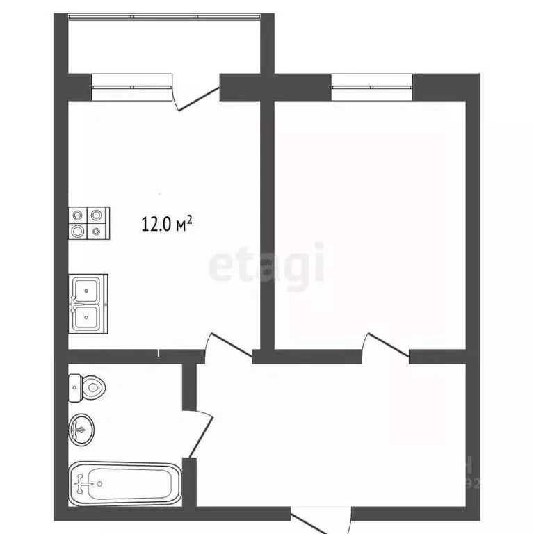 1-к кв. Вологодская область, Вологда ул. Гагарина, 80Ак4 (38.0 м) - Фото 1