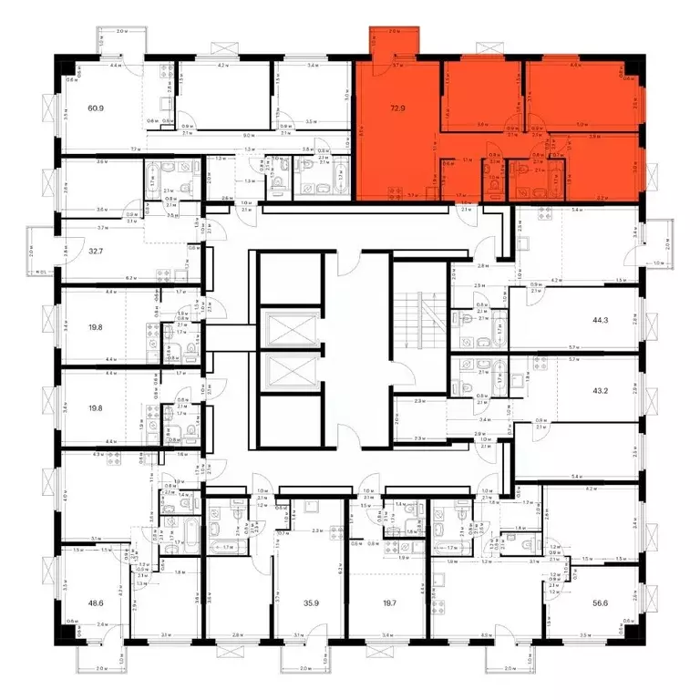 3-к кв. Татарстан, Казань Нокса Парк жилой комплекс, 6 (72.9 м) - Фото 1