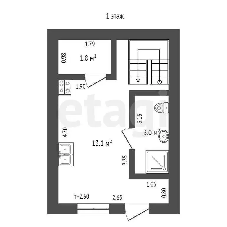 1-комнатная квартира: Анапа, Владимирская улица, 113 (40 м) - Фото 2