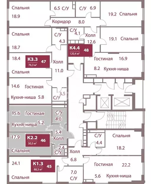 1-к кв. Москва Мичуринский просп., вл30Б (50.5 м) - Фото 2
