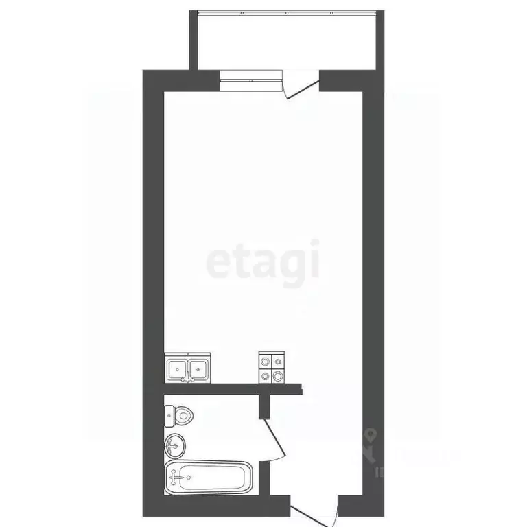 Студия Омская область, Омск ул. Звездова, 127 (35.5 м) - Фото 2