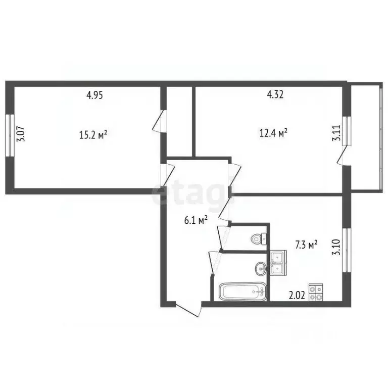 2-к кв. Ленинградская область, Гатчинский муниципальный округ, пос. ... - Фото 2