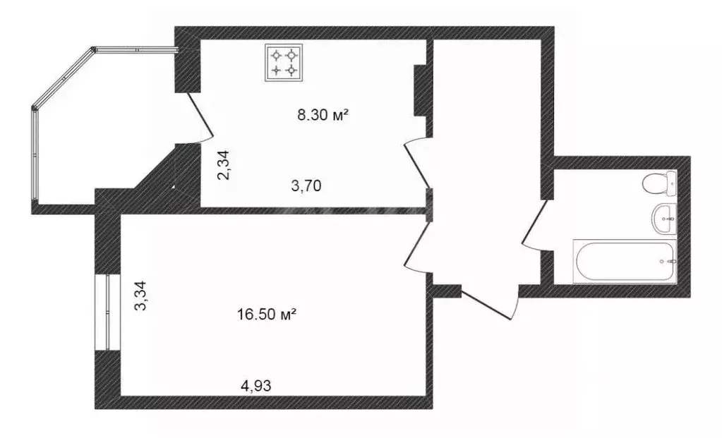 1-к кв. Тюменская область, Тюмень ул. Муравленко, 9 (35.0 м) - Фото 2