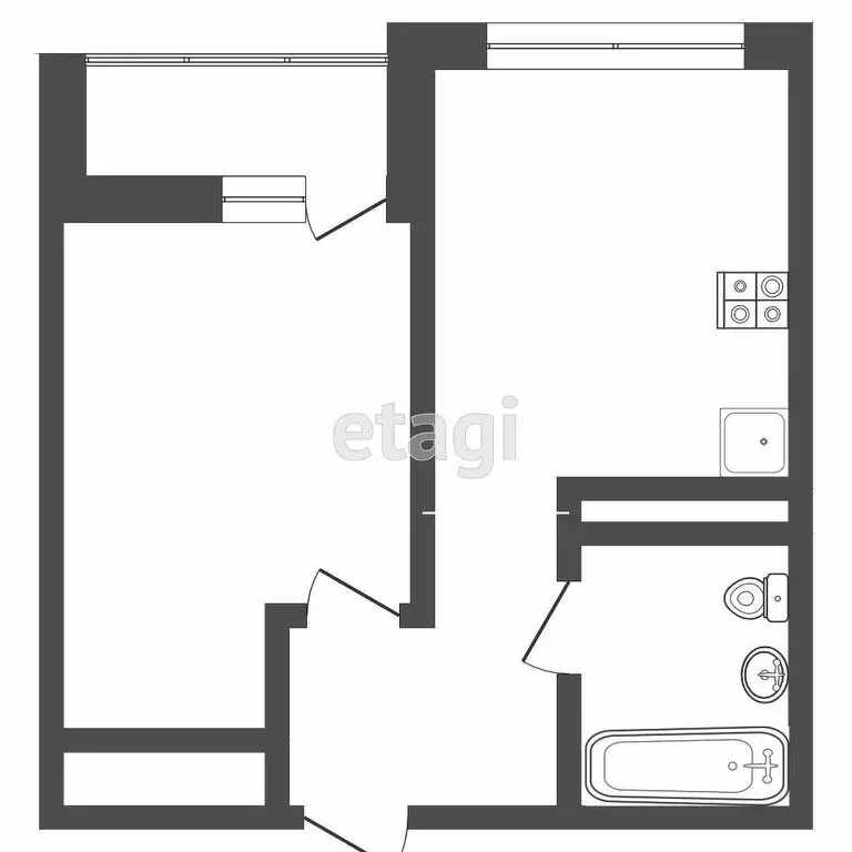 1-комнатная квартира: Тюмень, улица Разведчика Кузнецова, 7 (39.6 м) - Фото 0