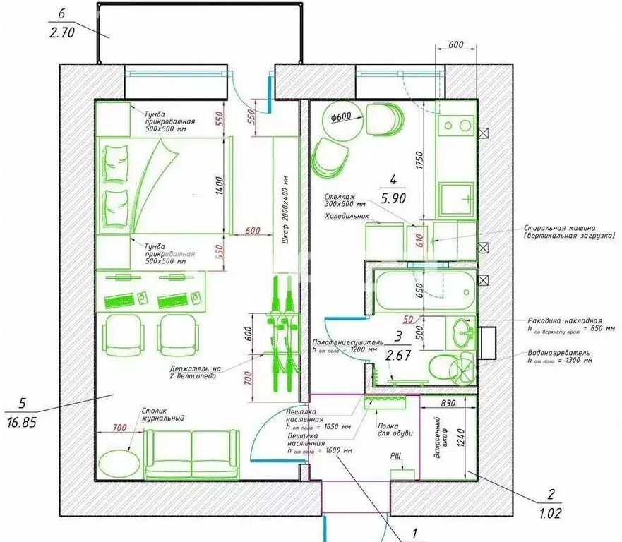 1-комнатная квартира: Воронеж, Красноармейская улица, 33/13 (30.9 м) - Фото 1