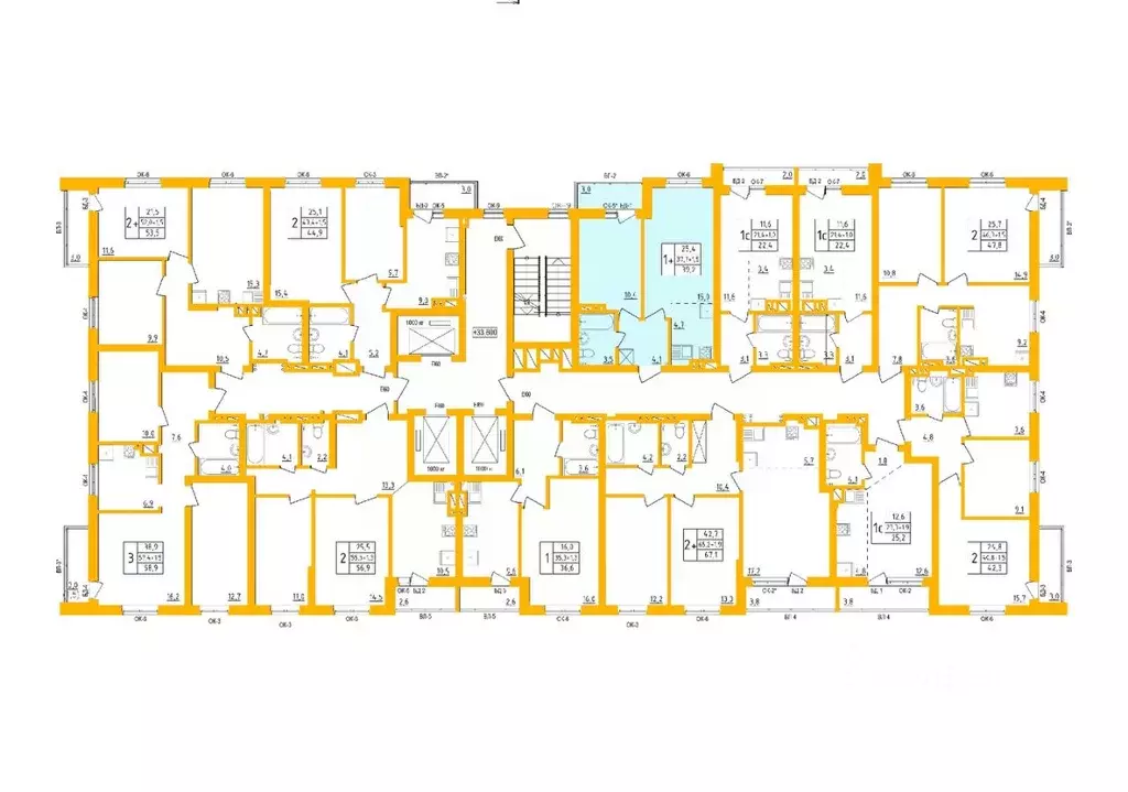 1-к кв. Башкортостан, Уфа Инорс-4Б мкр, Акварель жилой комплекс (39.2 ... - Фото 2
