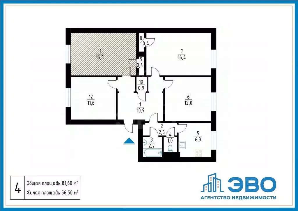 Комната Санкт-Петербург Тихорецкий просп., 5К2 (16.5 м) - Фото 1