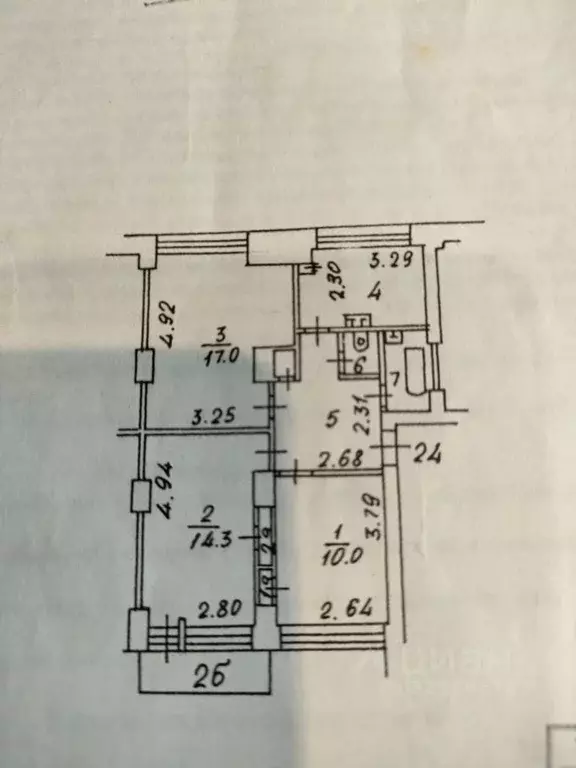 Комната Москва Большой Конюшковский пер., 27А (25.3 м) - Фото 2
