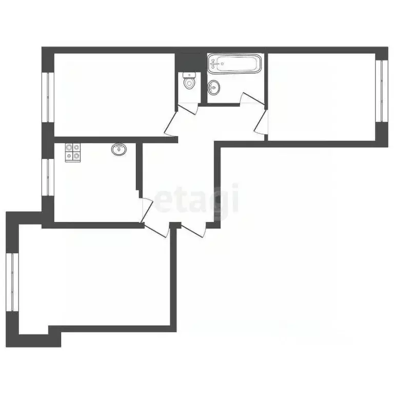 3-к кв. Иркутская область, Ангарск 33-й мкр, 11 (62.8 м) - Фото 2