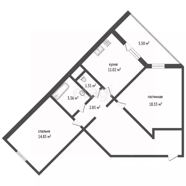 2-к кв. Московская область, Раменское ул. Мира, 6 (67.9 м) - Фото 1