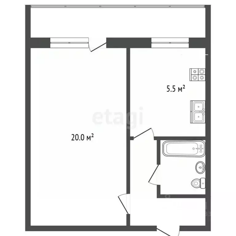 1-к кв. Челябинская область, Озерск Набережная ул., 57 (34.2 м) - Фото 2