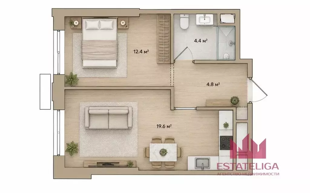 1-комнатная квартира: Москва, улица Крузенштерна, 10к1 (40.5 м) - Фото 1