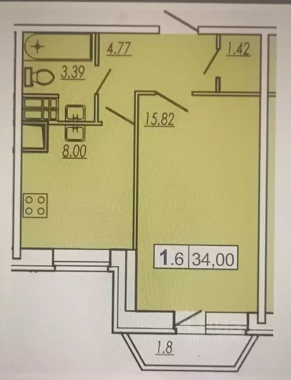 1-к кв. Ленинградская область, Кудрово г. Всеволожский район, ... - Фото 2