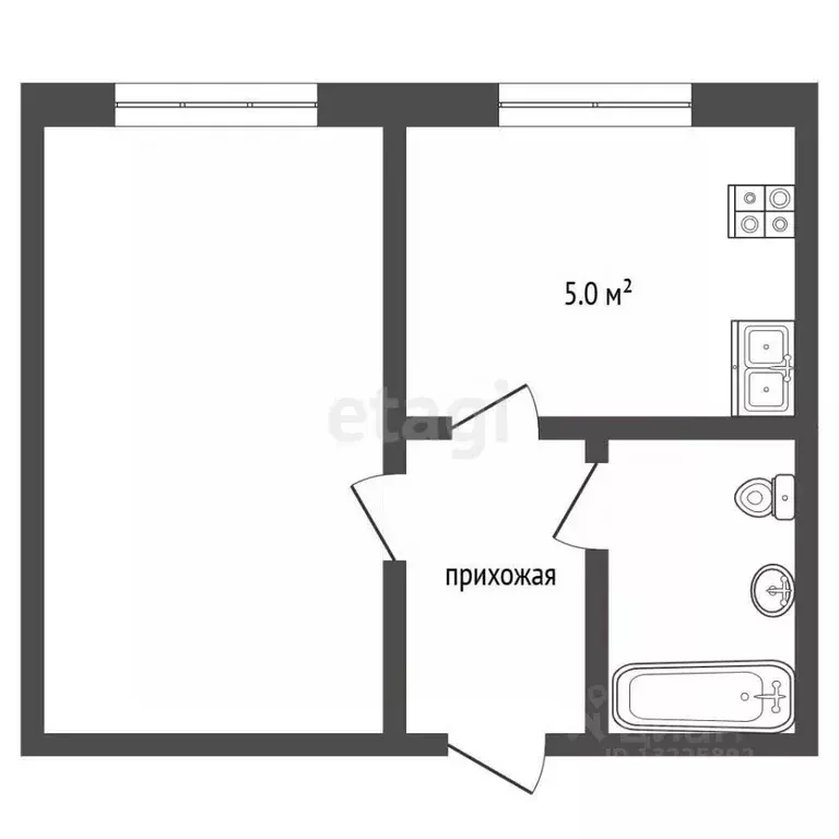 1-к кв. Вологодская область, Вологда ул. Луначарского, 22к2 (24.1 м) - Фото 2