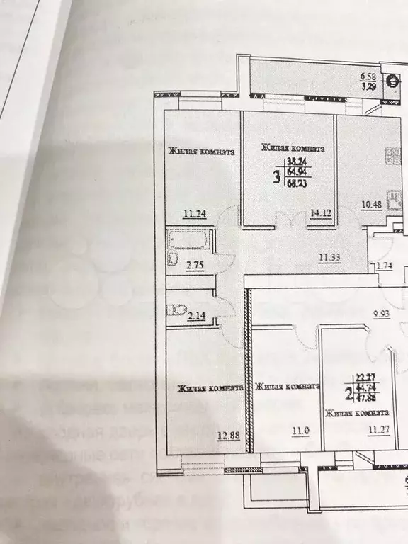 3-к. квартира, 68,5 м, 1/10 эт. - Фото 0