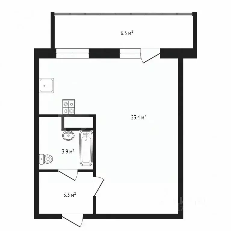 Студия Тюменская область, Тюменский муниципальный округ, д. Патрушева ... - Фото 2