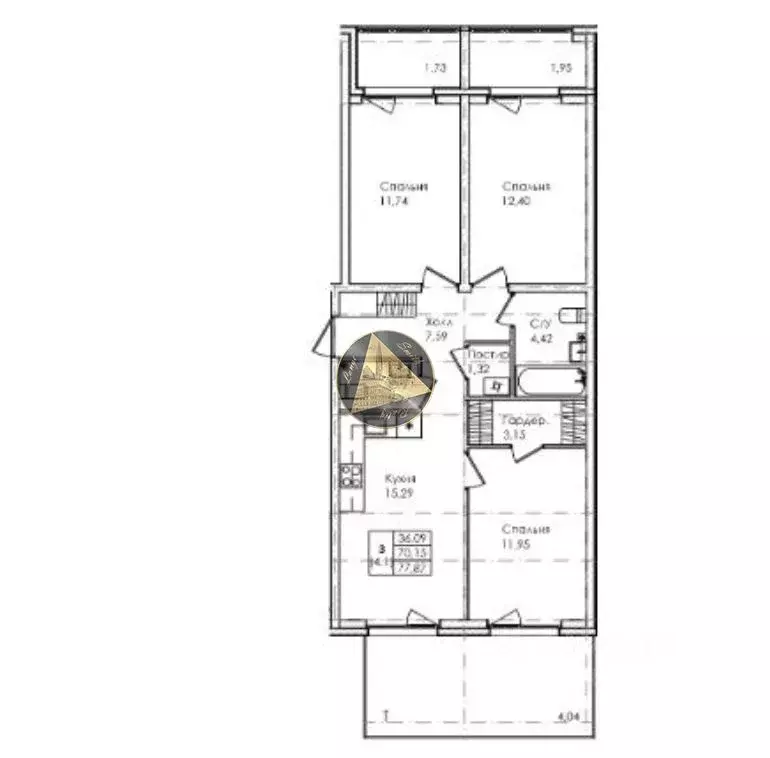 3-к кв. Санкт-Петербург, Санкт-Петербург, Сестрорецк Авиационная ул., ... - Фото 2
