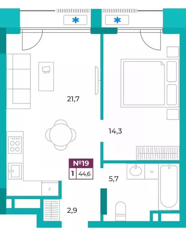 1-к кв. Крым, Симферополь ул. Воровского, 32 (44.6 м) - Фото 0