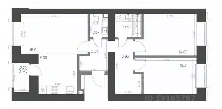 3-к кв. Татарстан, Нижнекамск 15-й мкр,  (70.32 м) - Фото 0